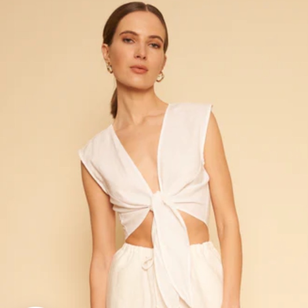 Whimsy & Row Valentina Cropped Linen Tank